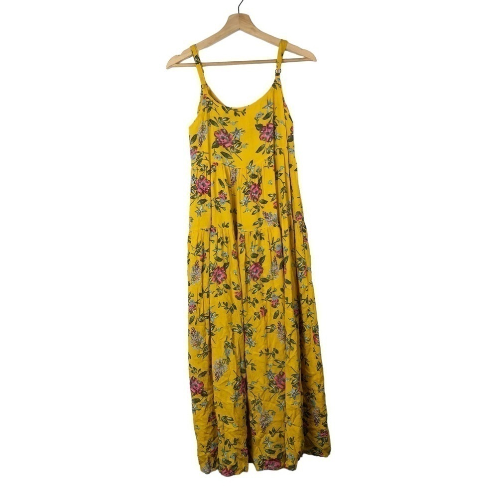 Boutique Yellow & Pink Floral Sleeveless Maxi Dress S